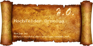 Hochfelder Orsolya névjegykártya